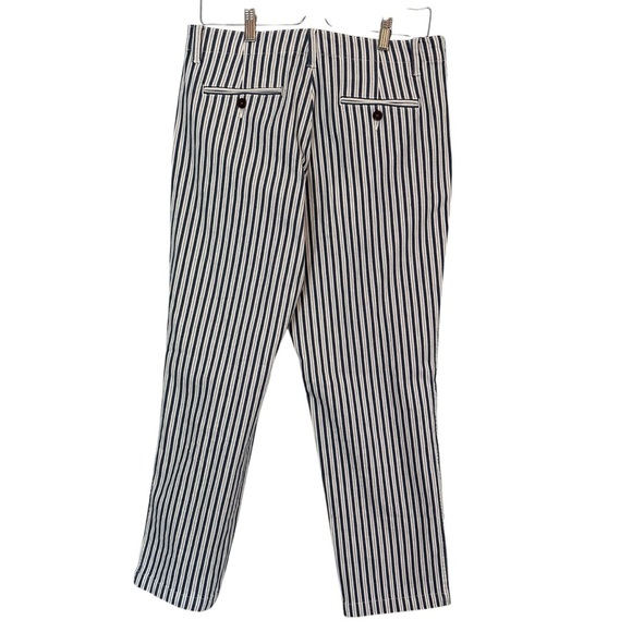 Lands End Women’s Mid Rise Classic Straight Leg Chino Ankle Pants Stripe Size 10 - Picture 10 of 16